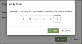 Multi-factor authentication login - code