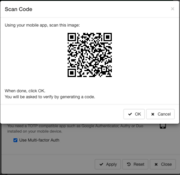 Multi-factor authentication set up - scan barcode